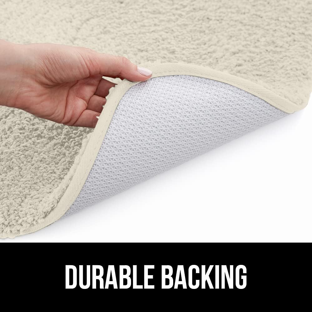 Gorilla Grip Premium Luxury Bath Rug, Absorbent, Soft, Thick Shag, Bathroom Mat Rugs, Machine Wash and Quick Dry, Plush Carpet Mats for Bath Room, Shower, Bathtub and Spa Floors, 24x17, Ivory Cream: Home & Kitchen