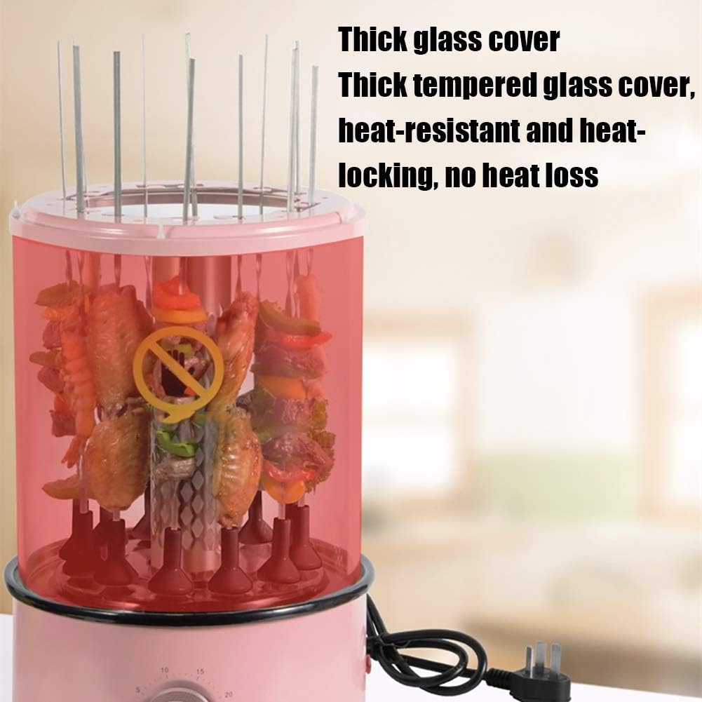 review LIN Portable Electric Smokeless Portable BBQ, Auto-Rotate Indoor Barbecue Grill, Suitable for Garden, Family Gathering