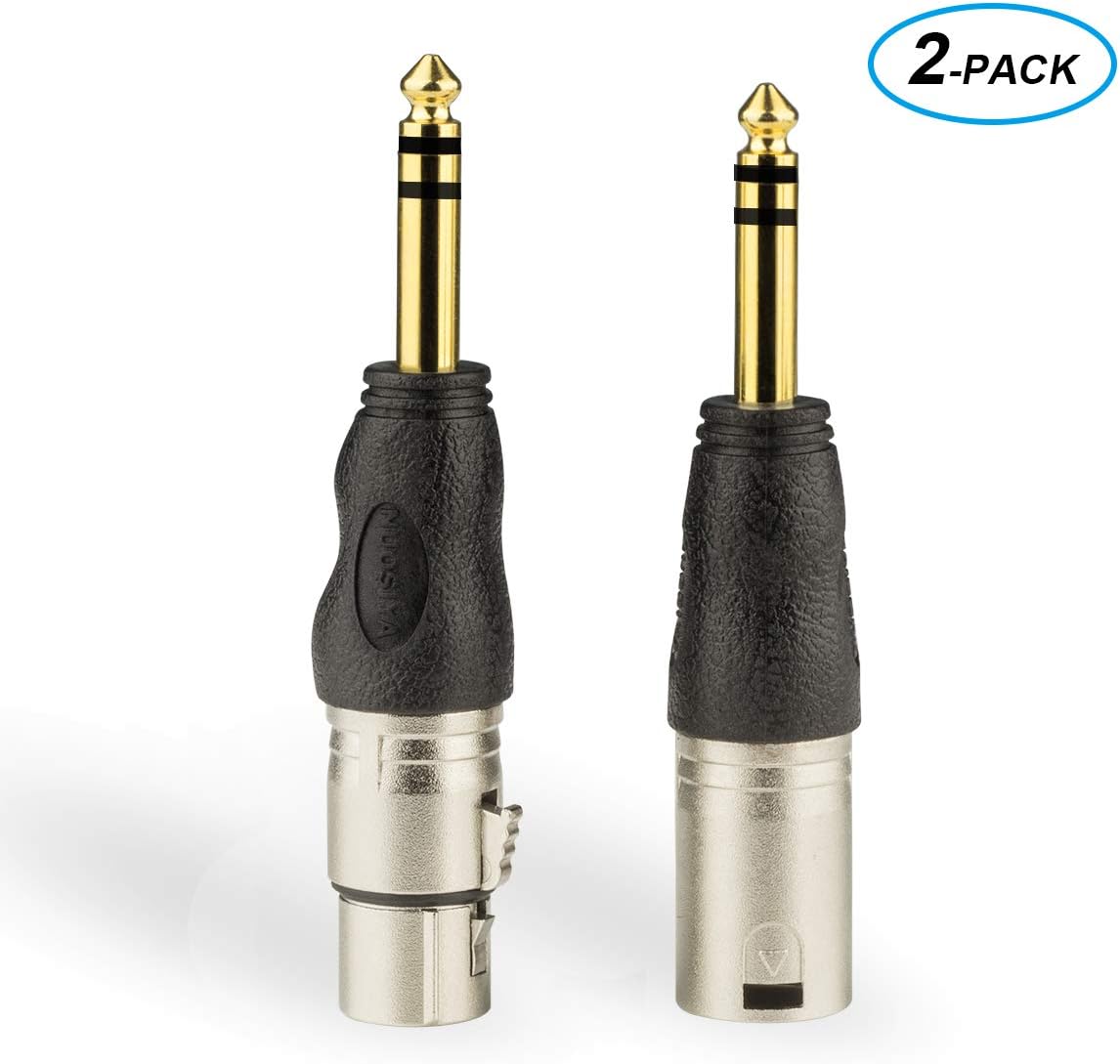 XLR to 1/4, NUOSIYA TRS 6.35mm 1/4" to XLR Cable, Stereo Connector for Professional Microphones XLR Adapter, Music Workbench Jumpers and Audio Devices (2pack)