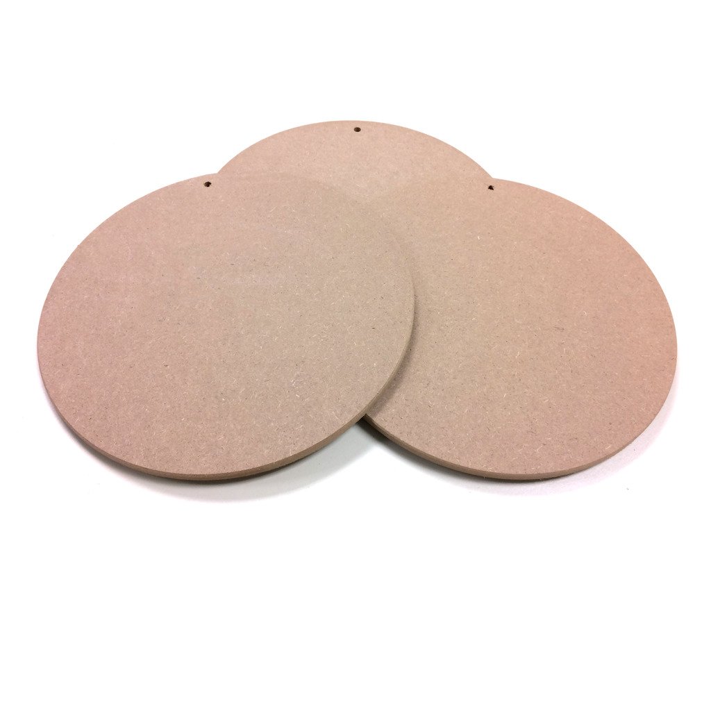 SJT ENTERPRISES, INC. Round MDF Wood Craft Plaque Sign 10-inch, 3-Pack (SJT00065)