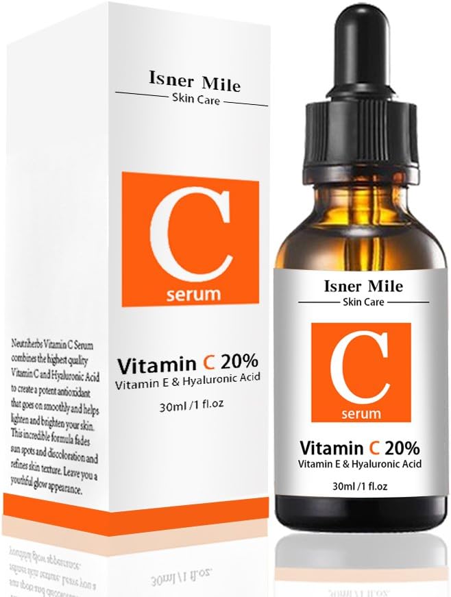 Isner Mile Naturals Powerful Vitamin C Serum for Face, Absorbs Fast And