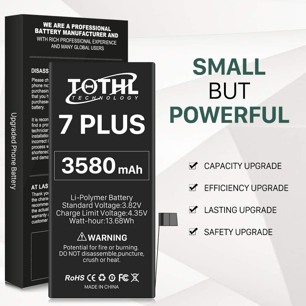 Battery Replacement for iPhone 7 Plus, 3580mAh New 0 Cycle High Capacity Only A1661/A1784/A1785 Li-ion Batteries with Professional Repair Tools Kits: Home Audio & Theater