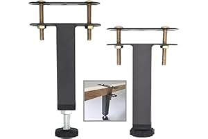 ruiru bro 4Pcs Adjustable Height Center Support Leg for Bed Frame, Steel Bed Frame or Wooden Bed Center Slat Support Leg, Sofa Furniture Cabinet Feet (Grey, Height:5.9 to 8.6 inch)