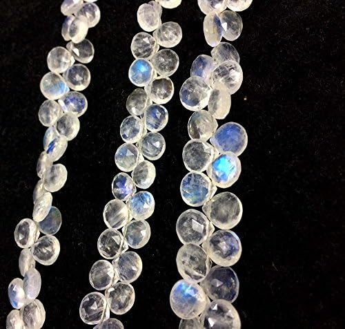 AAA RAINBOW MOONSTONE FACETED HEART SHAPE BRIOLETTES BEADS, RAINBOW MOONSTONE LOOSE GEMSTONE 4x4mm