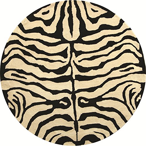 Safavieh Soho Collection SOH435A Handmade Black and White Premium Wool Round Area Rug (6' Diameter)