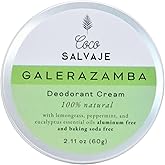 COCO SALVAJE Natural Deodorant for Women & Men | Aluminum Free Deodorant with Magnesium | Non toxic, Vegan, Hypoallergenic and Pregnancy Safe | Organic Ingredients | 2.11oz (GALERAZAMBA (Lemongrass))