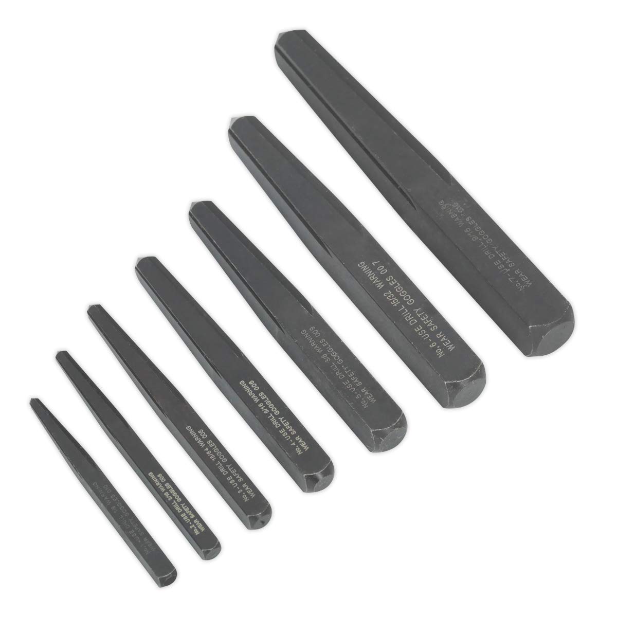 Sealey Ak720 Screw Extractor Set 7Pc Square Type