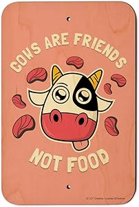 GRAPHICS & MORE Cows are Friends Not Food Vegan Vegetarian Funny Humor Home Business Office Sign