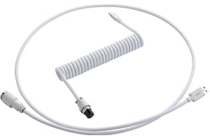 CableMod Pro Coiled Keyboard Cable (Glacier White, USB A to USB Type C, 150cm)