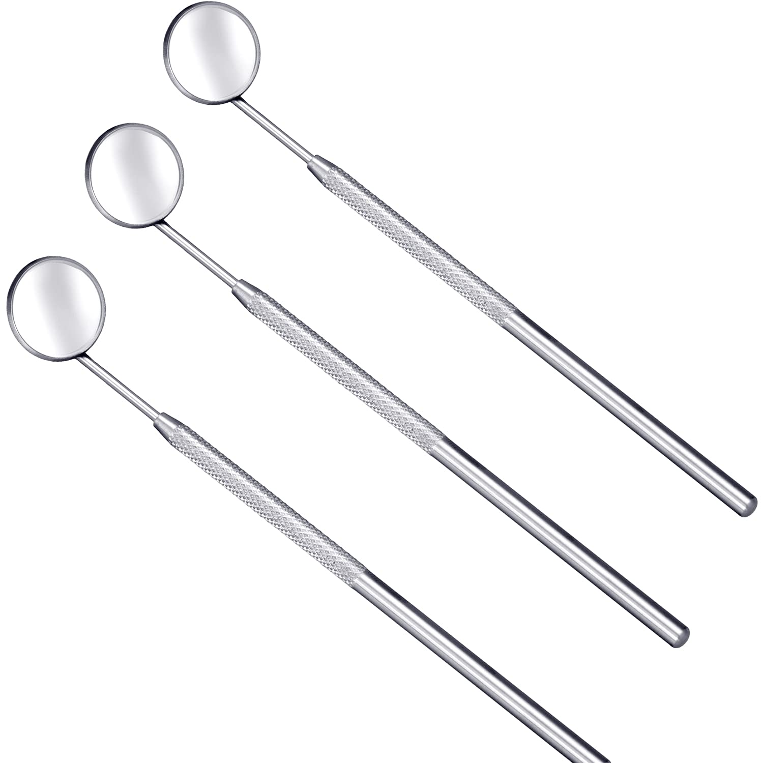 Parieo 3 Pack Eyelash Extension Mirror Stainless Steel Makeup Mirrors Eyelash inspection Mirror