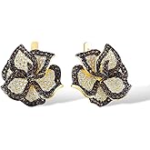 Santuzza Sterling Silver Gemstone Flower Earrings for Women