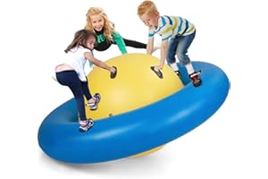 HONEY JOY 8-Foot Inflatable Dome Rocker Bouncer, Giant Roll and Play Seesaw Rocker w/6 Handles, Max Weight 250 Lbs, Blow Up B
