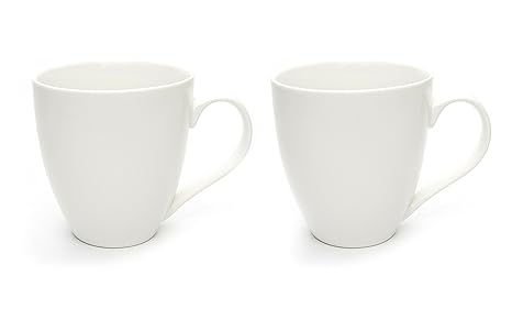 Hausmann & Söhne XXL Tasse weiß groß aus Porzellan | Jumbotasse 500 ml (550 ml randvoll) im 2er Set | Kaffeetasse/Teetasse gr