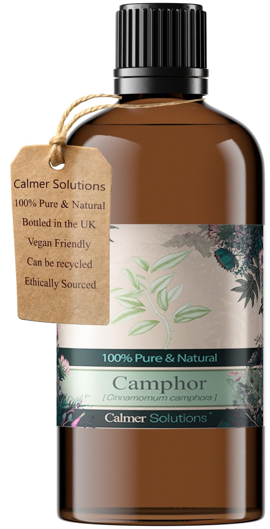 Calmer Solutions | Camphor - 100ml | Muscle Aches, Joint Pain, Circulation | Pure 100% UK Sourced Natural Essential Oils | Professional or Home use | Diffusers, Humidifiers, Candles & More