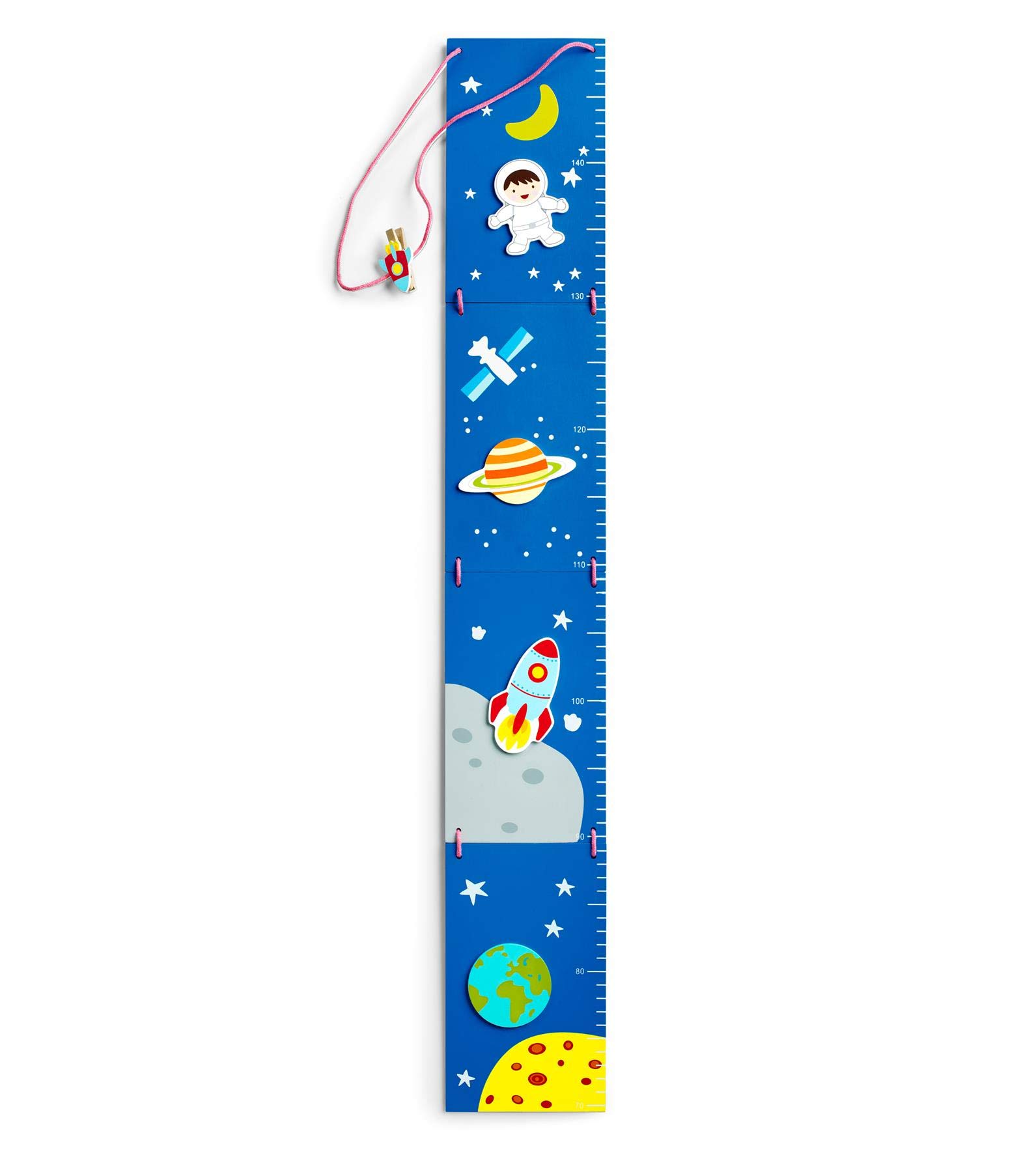 Mousehouse Gifts - Space Rocket Height Chart for Kids' Room Growth Tracking, Wooden Baby Growth Measure