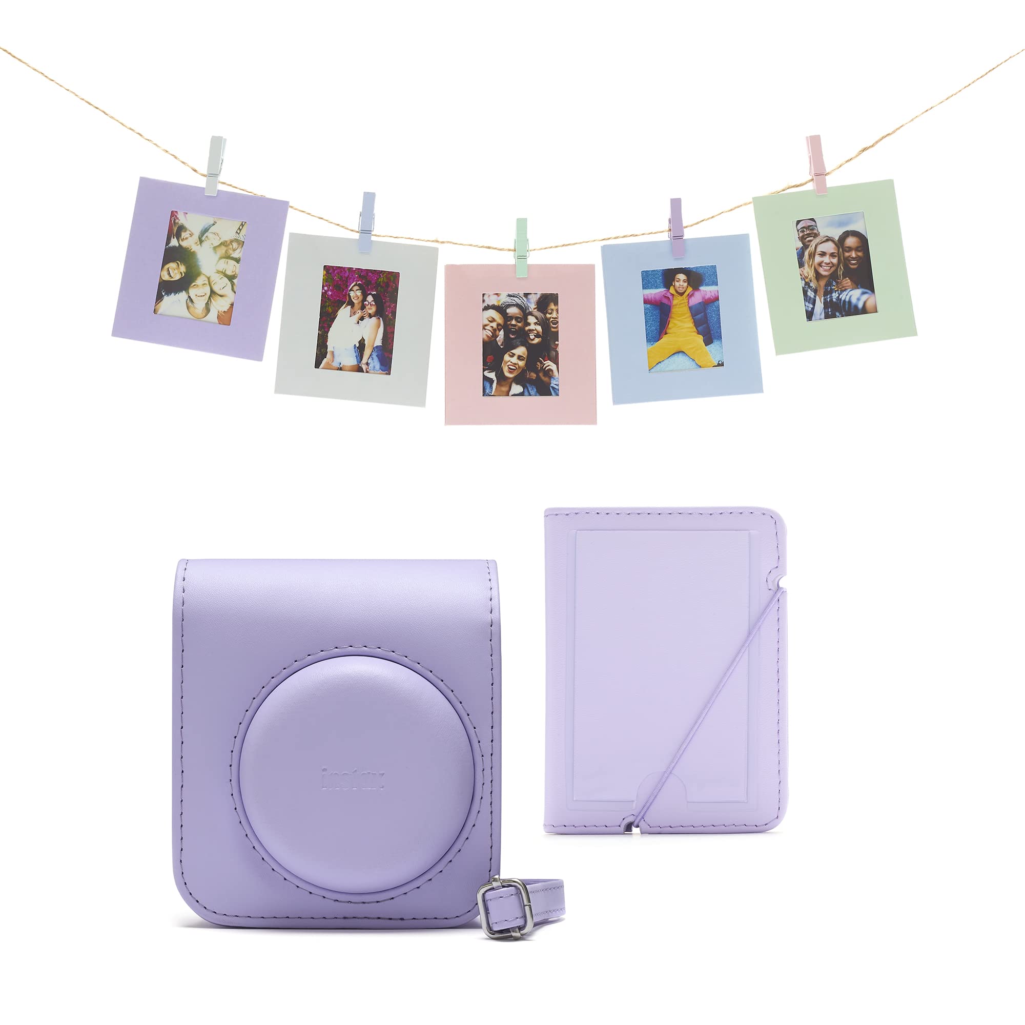 INSTAX mini 12 acessory kit, Camera case, Photo Album, Hanging Cards and pegs, Lilac Purple