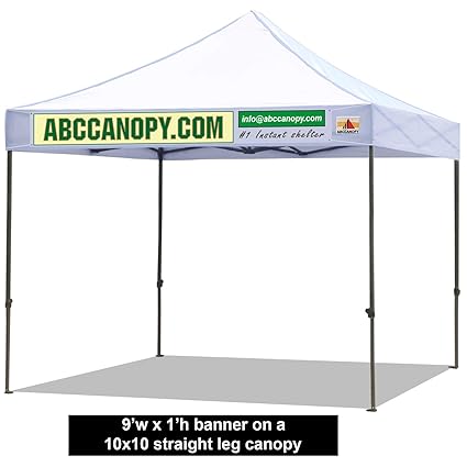 Abccanopy Custom Banner For Pop Up Tents Includes 4 Ropes And 2