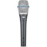 Shure BETA 87A Studio Grade Vocal Microphone with Built-in Pop Filter - Single Element Supercardioid Condenser Mic with A25D Mic Clip and Storage Bag, Ideal for Studio Recording and Live Performances
