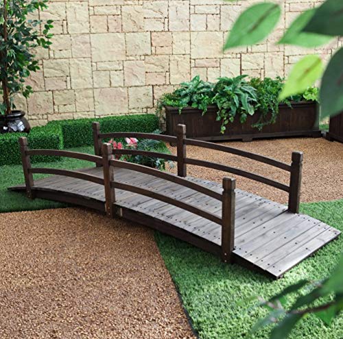 Coral Coast Harrison 8-ft. Wood Garden Bridge - Dark Stain