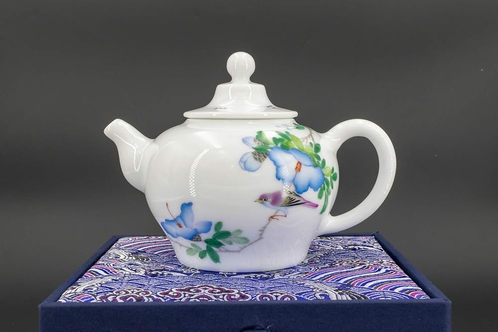 Handmade Chinese Traditional Porcelain Teapot,Flowerand