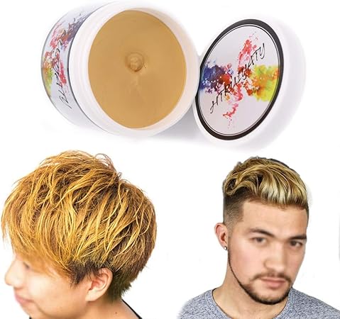 Amazon カラー ワックス ワンタイムヘアワックス カラースタイリングワックス Diyヘアカラーワックス泥ユニセックス9色 ゴールド Cooltea おしゃれ染め 通販