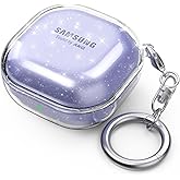 AhaStyle Compatible with Samsung Galaxy Buds FE Case 2023 / Galaxy Buds 2 Pro Case 2022 / Galaxy Buds 2 Case/Galaxy Buds Pro Case/Galaxy Buds Live Case Transparent Cover [Anti-Yellowing] (Shine)