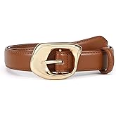 HOTWILL Women Belt with Gold Buckle Ladies Fashion Faux Leather Waist Belt for Jeans Pants