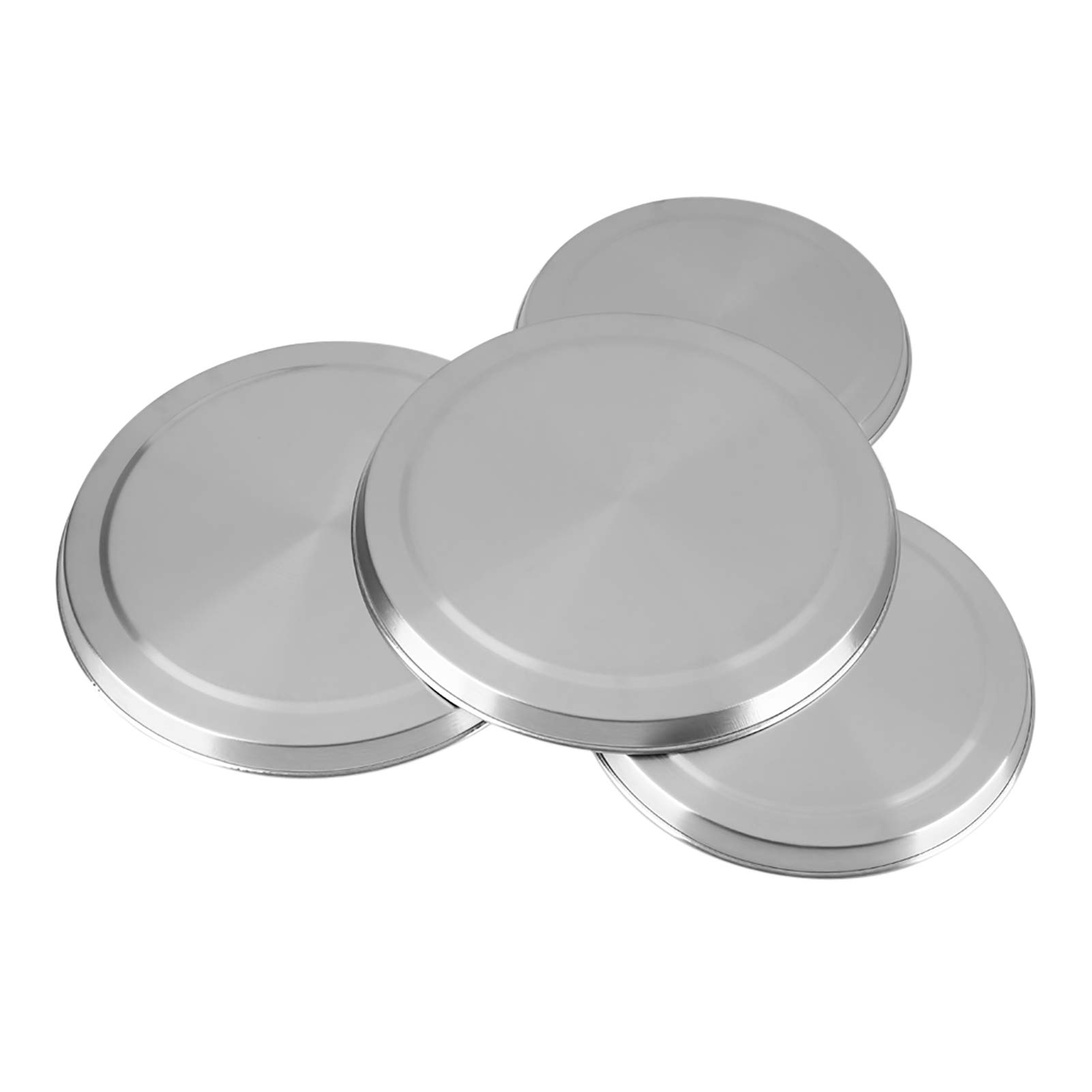 Photo 1 of Set of 4 Stainless Steel Stove Burner Covers - 2X 8.07 & 2X 6.5 Round Gas/Electric Range Top Covers for Extra Counter Space, Heat Resistant & Decorative Kitchen Organizer (Family Silver Finish)