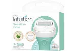Schick Intuition Sensitive Care Razor Blade Refill Cartridges, 3 Count (Packaging may vary)
