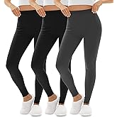 Oakgarden 3 Pack Women's High Waisted Leggings, Slim Fit Soft Elastic Lounge Stretchy Yoga Pants Workout Athletic Running Gym(Dark Gray, Black, Black,Medium)