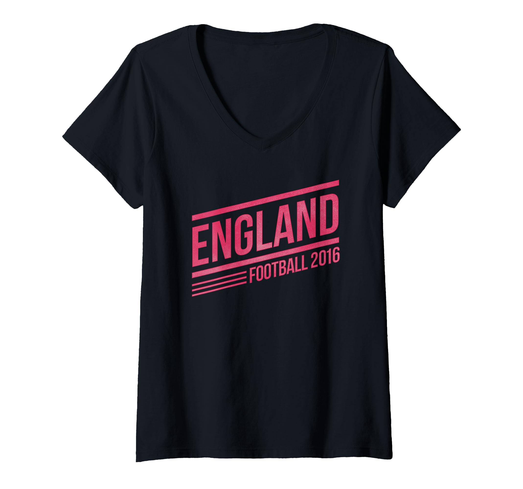 Womens England Football 2016 Bold Red Text V-Neck T-Shirt