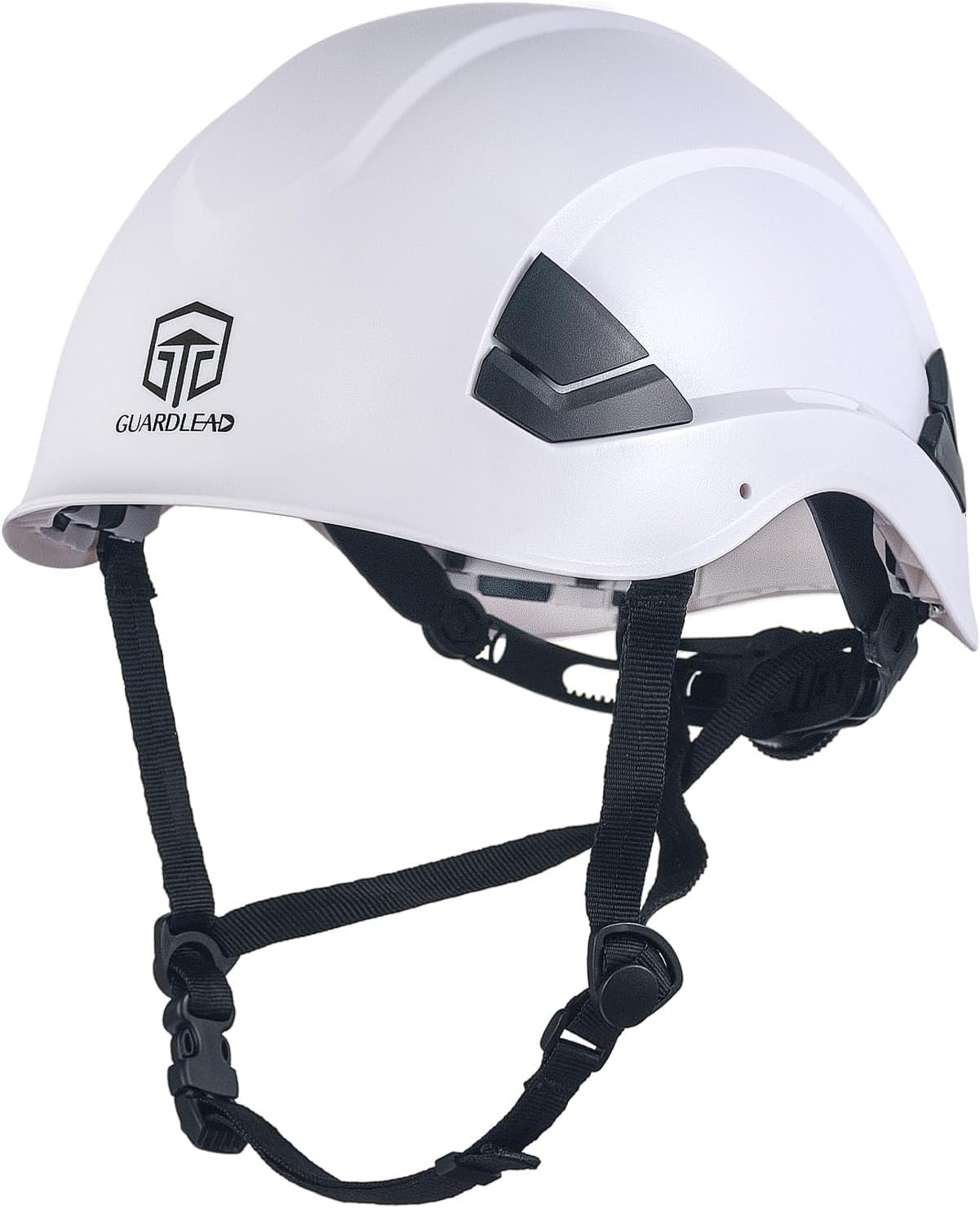 White Hard Hat ABS Safety Helmet, with Ventilation Holes and Adjustable Head Band, EN 397 Approved Work Helmet, Ideal for Industrial & Construction
