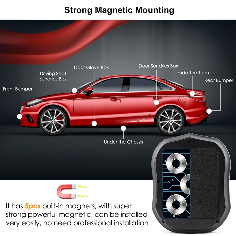 TKSTAR 4G GPS Tracker for Vehicles 10000mAh Magnetic Car GPS Tracker Locator Real-time Anti-Theft Tracking Device for Vehicles, Motorcycle, Trucks, Boats (4G TK905B)