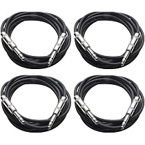 Seismic Audio 10' TRS Patch Cables 2-Pack - Balanced 1/4 Inch Male To Male