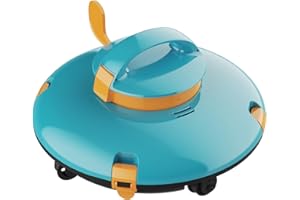 LVKE L1 Cordless Robotic Pool Cleaner, Pool Vacuum for Above Ground Pools with Obstacle-Crossing, 70 Mins Runtime, 40W Powerful Suction, Auto-Parking, Ideal for Flat Pools up to 38 Feet, Orange