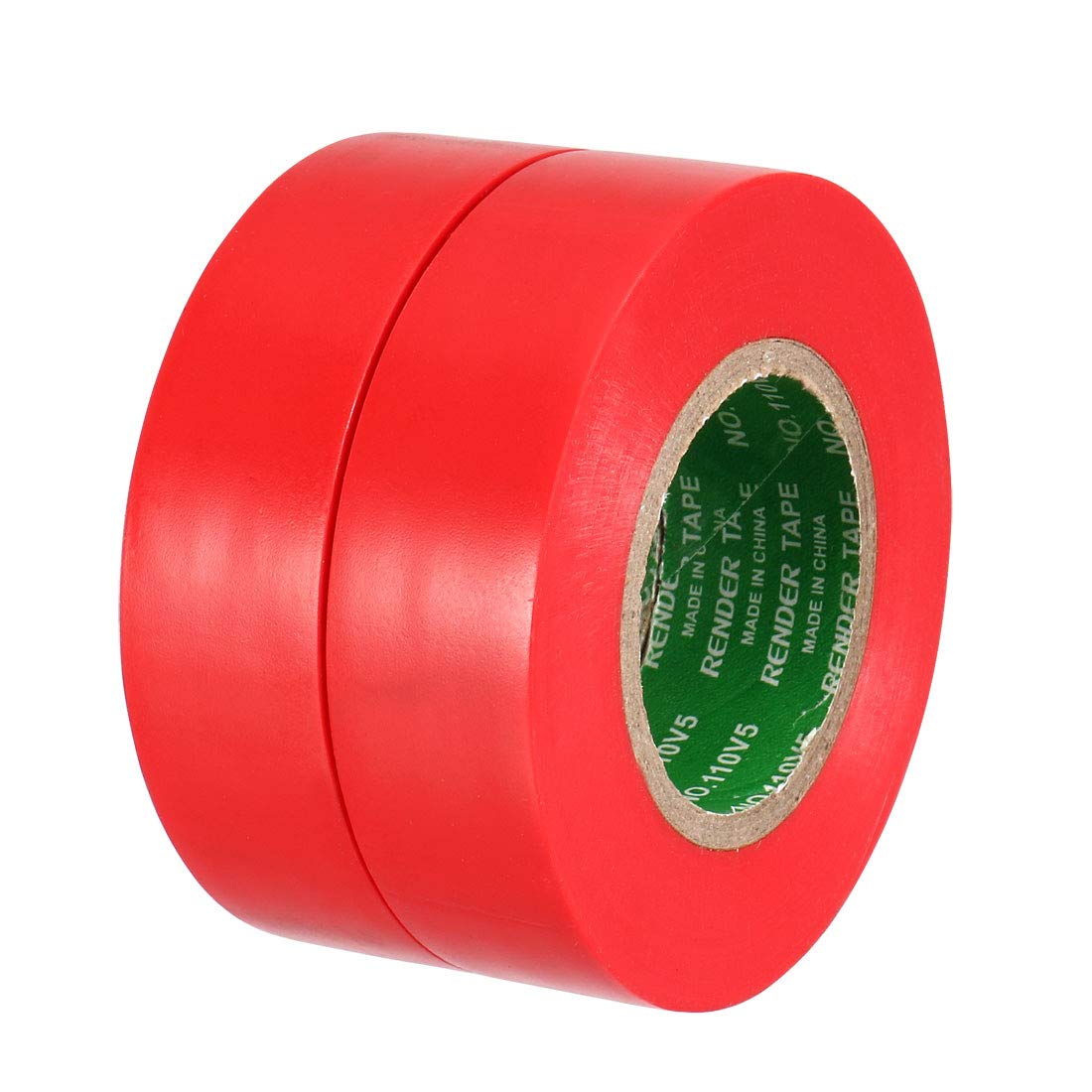 uxcell Insulating Tape 18mm/0.7inch Width 20M/65.6ft Long 0.1mm Thick PVC Electrical Tape Rated for Max.600V -10-80℃ Use Red 2pcs