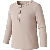 Ohrwurm Toddler Henley Shirt Ribbed Cotton Top Soft Breathable Long Sleeve T-Shirt with Button for 2-7 Years