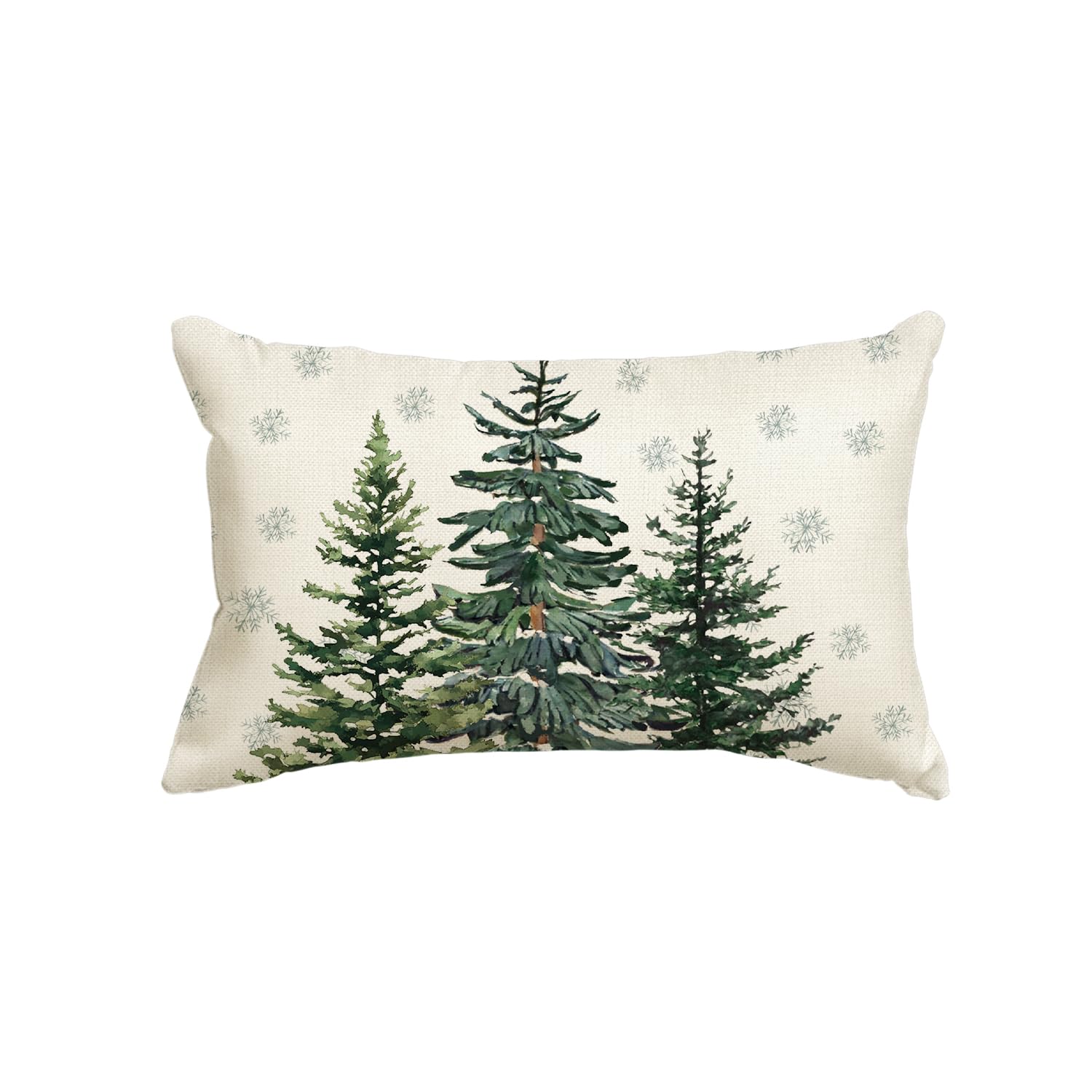 Artoid Mode Pine Tree Snowflake Christmas Cushion Cover, 30x50 cm Seasonal Winter Decorative Pillow Case Cover Sofa Living Room Outdoor Decor