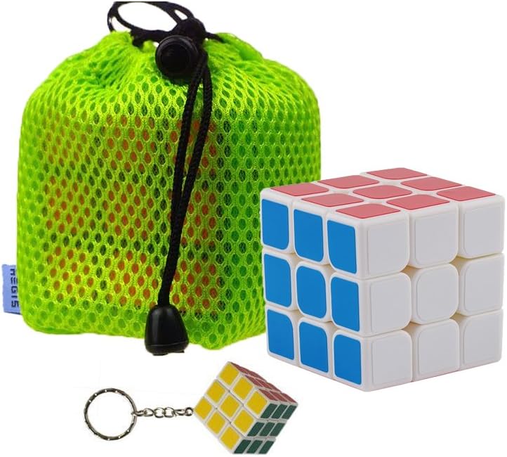 Aegis Rubik Cube, 2 Pack Magic Rubik Cubes 3x3 Speed Cube & Keychain Rubik Cube; Speed Cube, Easy Turning; Anti-Pop Structure and Durable Magic Cube