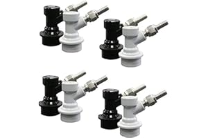 PERA Corny Keg Quick Disconnect Ball Lock Disconnect Set with Stainless Steel Swivel Nut for Home Brewing Beer Keg System (PA