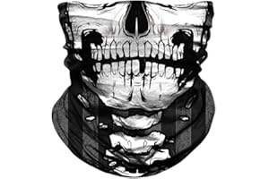 M-YOUNG Skull Face Sun Mask Half,Bandanas,Neck Gaiter, Headwear, Headband for Fishing, Hunting,Yard Work