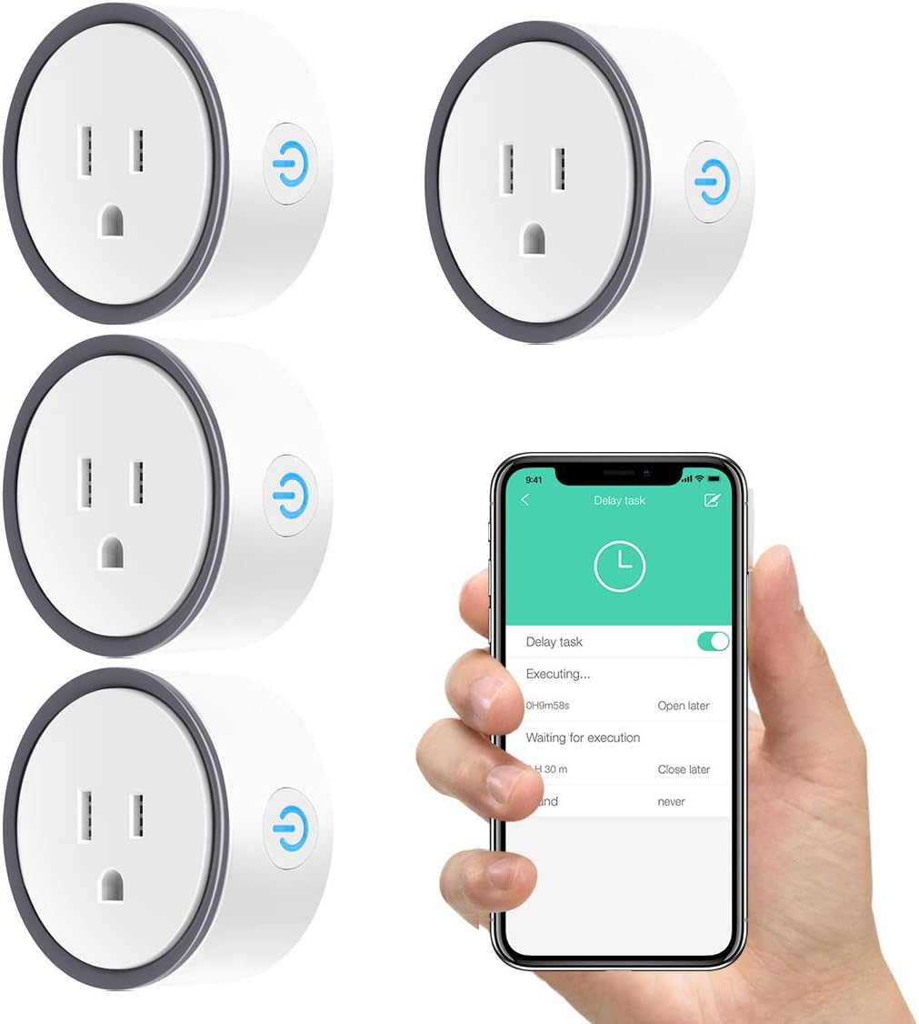 Alexa Smart Plug,WiFi Konke Mini Wifi Outlet Plug, Google Home,No Hub Required,App Remote Control 4Pack