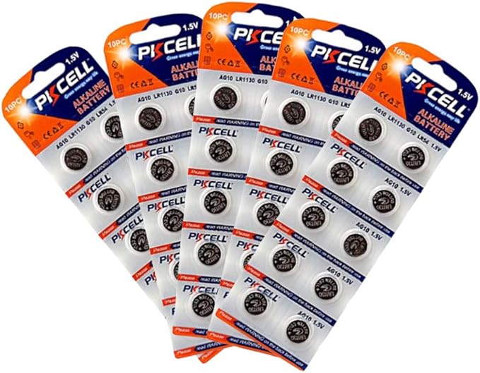Amazon Com Lr1130 L1131 3 390 Ag10 Lr54 1 1 5v Button Cell Battery 50pcs Health Personal Care