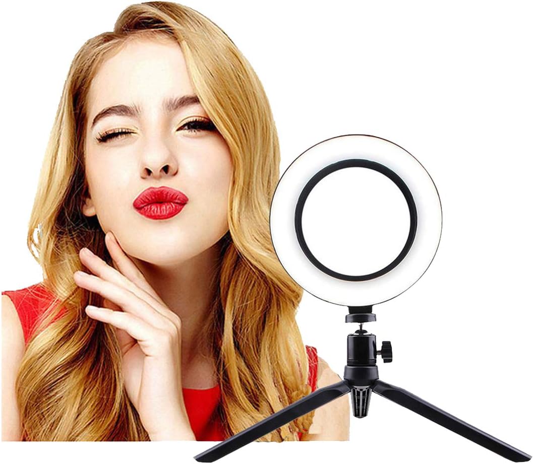 Idomeo Video Live Stream Makeup Photography Dimmable LED Selfie Ring Light with Stand