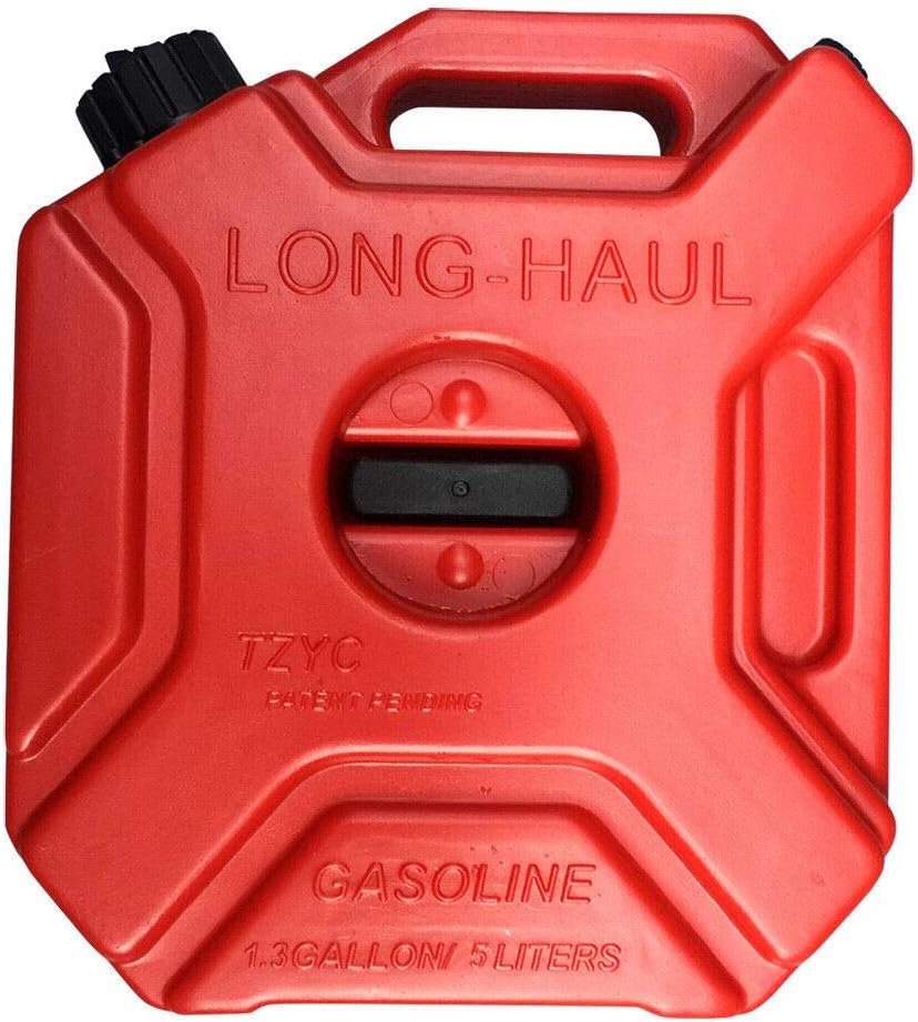 SUDEG 5L Fuel Can Gas Tank Fuel Oil Petrol Diesel Storage Emergency Backup with Bracket Lock Portable Prevent Rust for ATV Motorbike