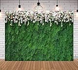 Qian Vinyl 7x5ft Nature Green Leaf Photography Backdrops 3D Floral Photo Backdrops for Wedding Bridal Shower Decoration Studio Props Banner