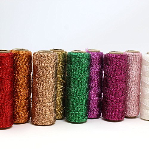 Just Artifacts 3pcs Christmas Assorted Eco Metallic Bakers Twine 55yd 11Ply (Assorted #6)