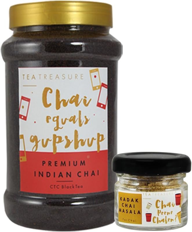 TeaTreasure Combo Premium Chai (450gm) + Kadak Chai Masala for Perfect Masala Chai