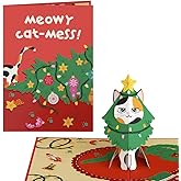 Lovepop Christmas Pop-Up Card for Her and Him - 3D Holidays Greeting Cards for Boys, Girls, Men, Women - Meowy Cat-mess - 5" x 7" Card - Blank Notecard & Envelope Included