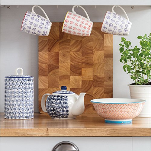 Nicola Spring Patterned Porcelain Tea Coffee Sugar Canister Blue